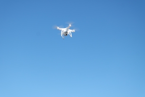 Drone flying over the desert